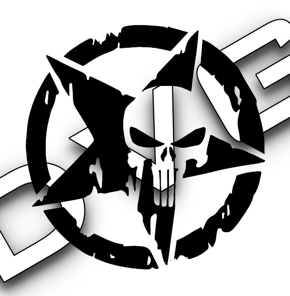 Distressed Skull Star