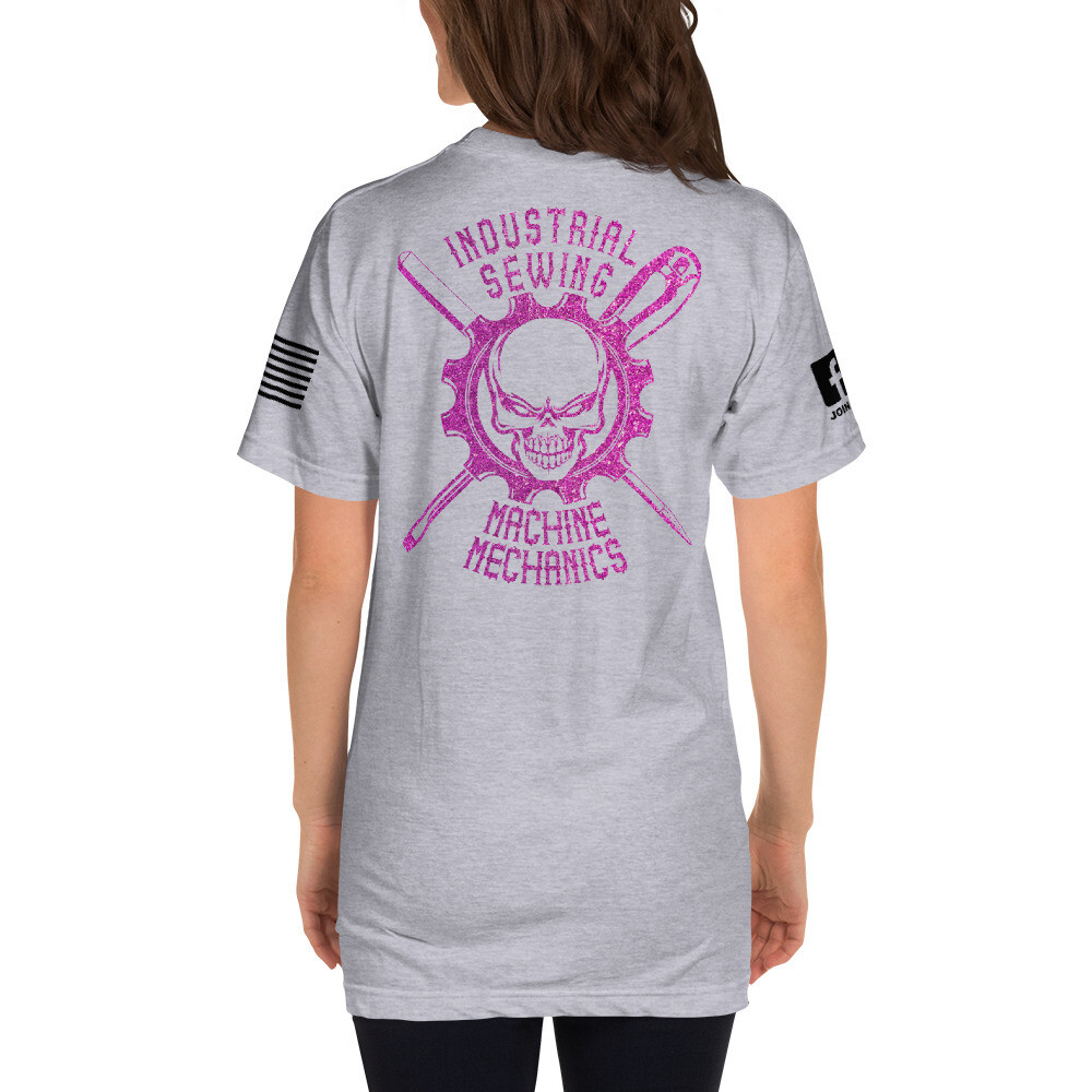 ISMM Skull / Magenta Glitter, Color: Heather Grey, Size: XS
