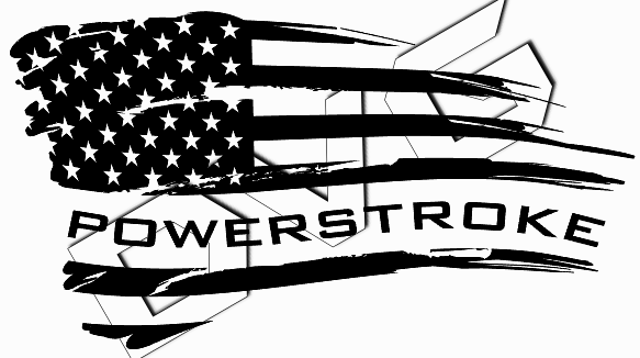Distressed Wavy PowerStroke Flag