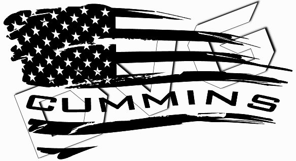 Distressed Wavy Cummins Flag
