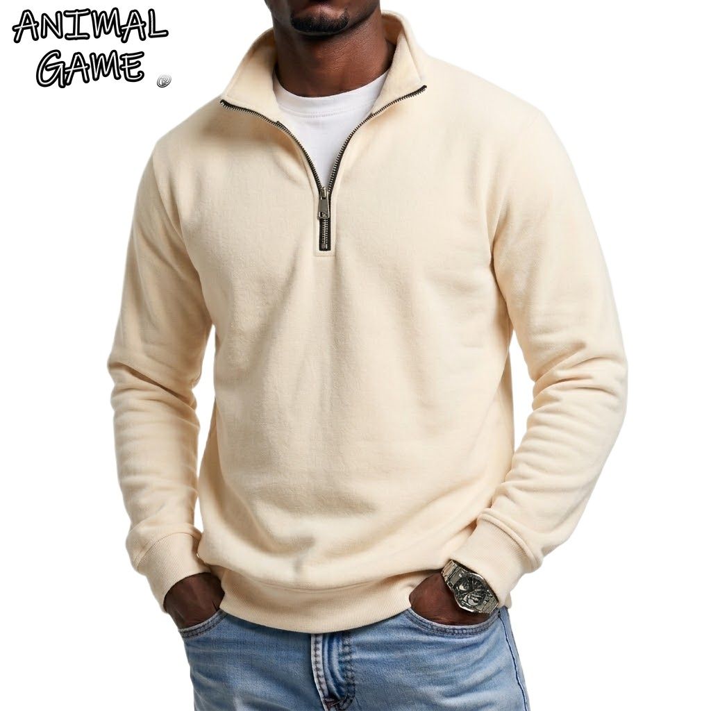 Outdoor Men Zipper Sweatshirts Spring Quarter Zip Pullover