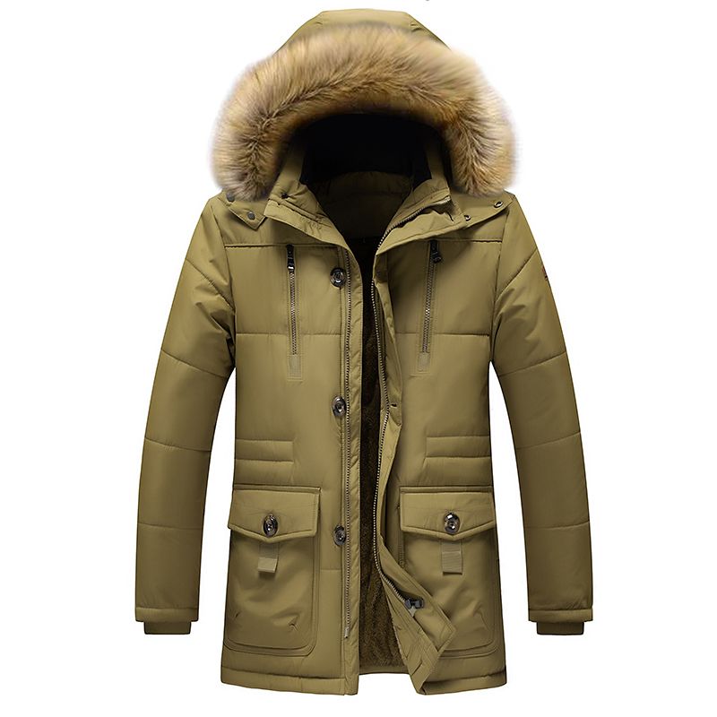 Men Winter Coat New Windproof Fleece Warm Thick Jacket Parkas Oversize Men Fashion Hooded Fur Collar
