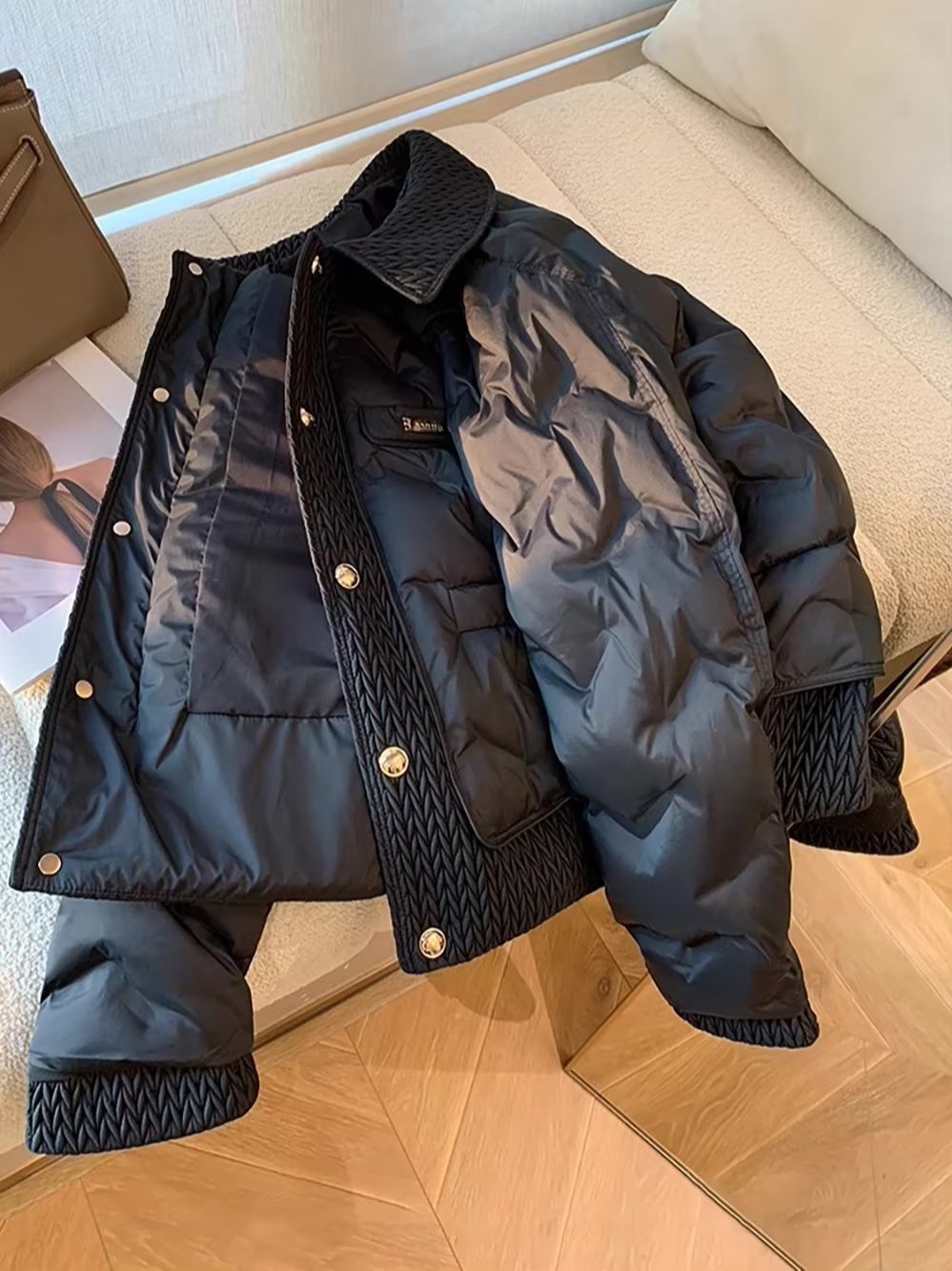 Women Cotton Padded Coats Lightweight Fashion Quilted Jacket Overcoats