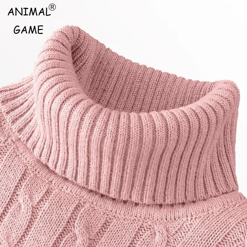 Men's Slim Fit Knitted Turtleneck Ribbed Sweater