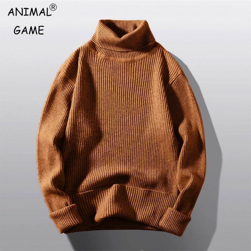 Men's Knitting Pullovers Rollneck Sweater