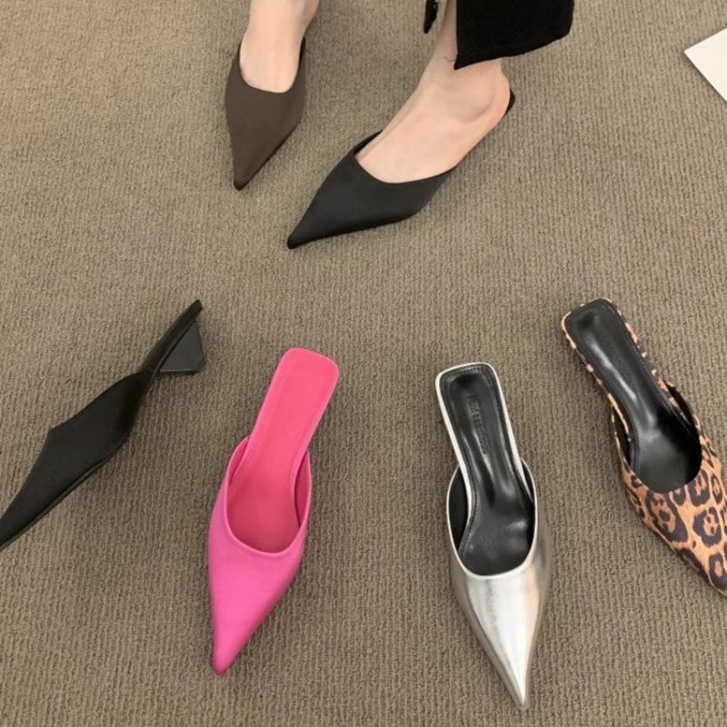 New Luxury Pointed Toe Women Mules Slipper