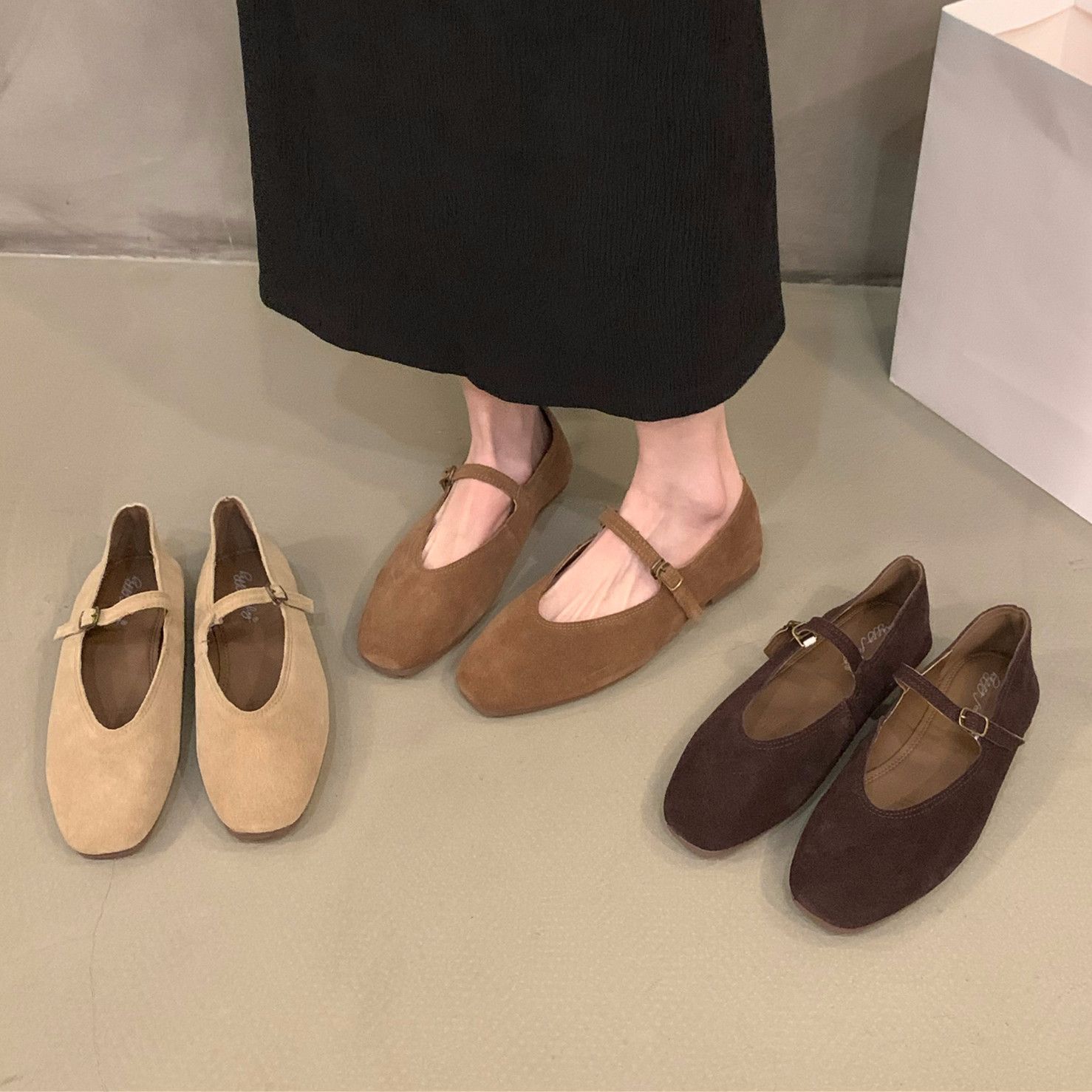 Women Flats Round Toe Shallow Slip On Dress Shoes