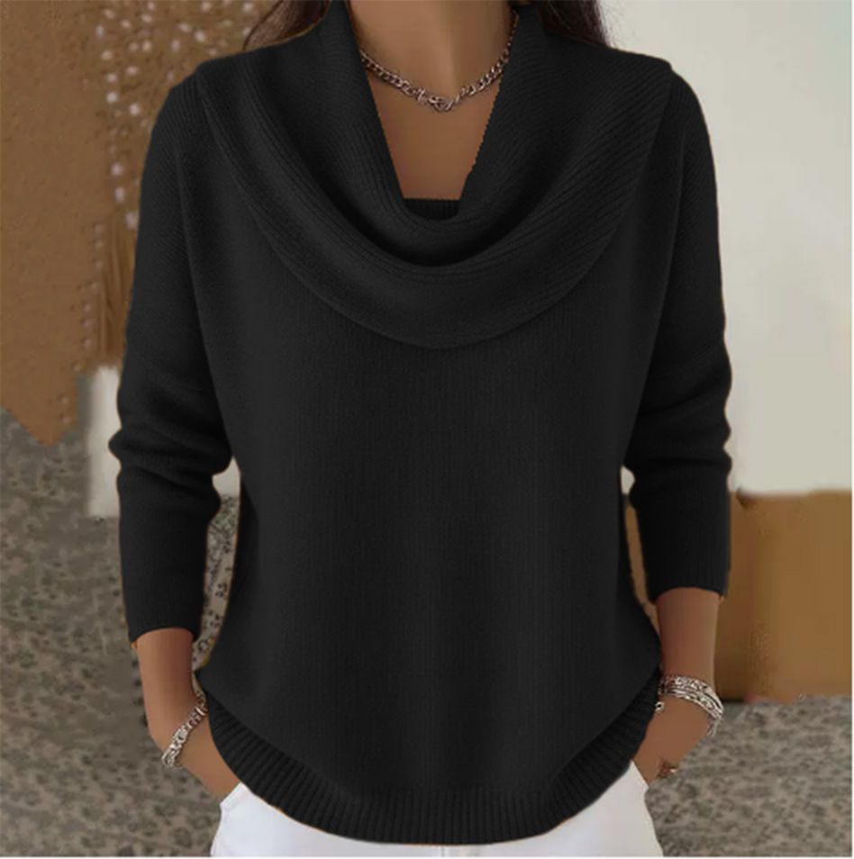 Warm Sweaters Loose Casual Solid Colors Long-sleeved U-neck Pullover Tops