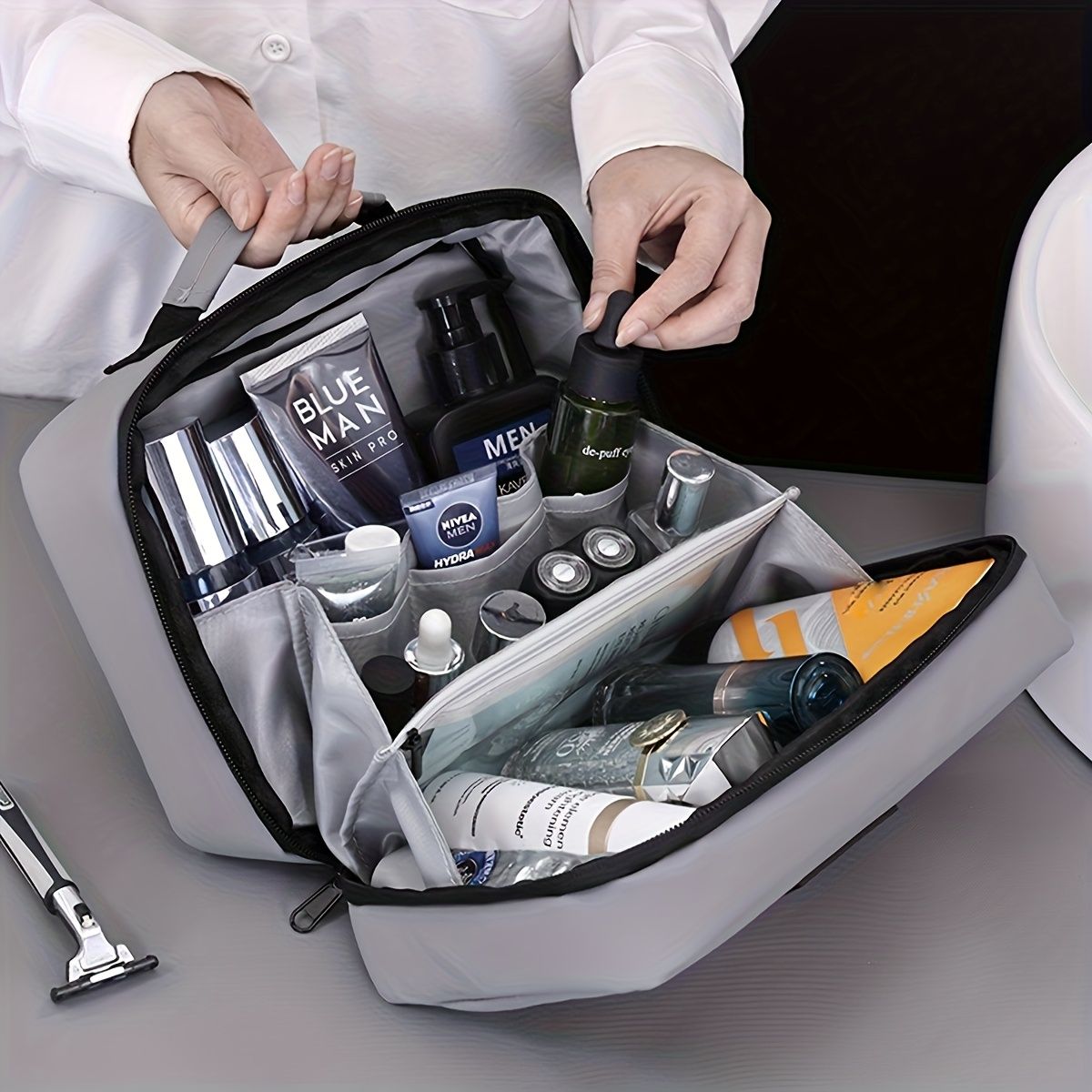 Men's Storage Portable Business Travel Toiletries Organizer Bag