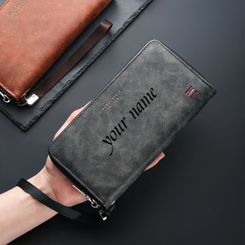 Customized Name Men's Long Handheld Wallet