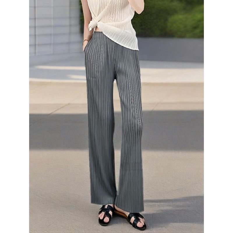 Miyake Pleated Loose Plus Size Female High-end Thin Wide-leg Casual High Waist Pants