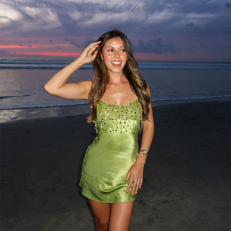 Sequin Tassel Mini Dress