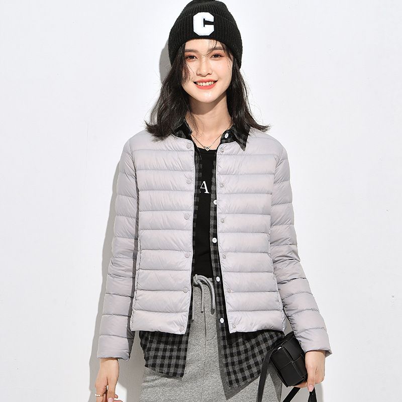 Lightweight Down Jacket Slim-fit V-neck Round Neck Warm Jacket