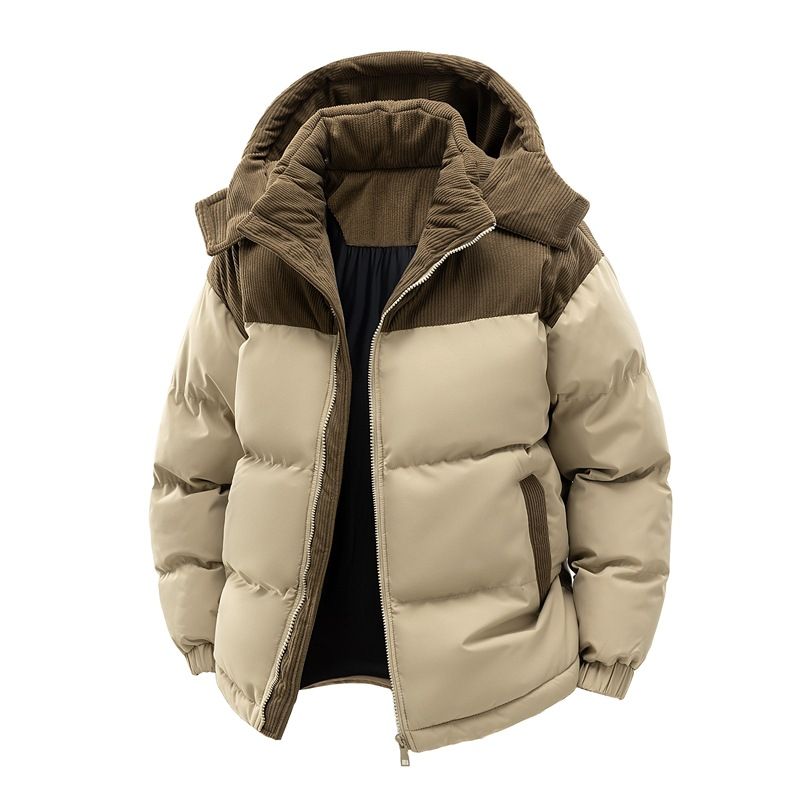 Men's Winter Thickened Cotton-Padded Jacket with Fleece