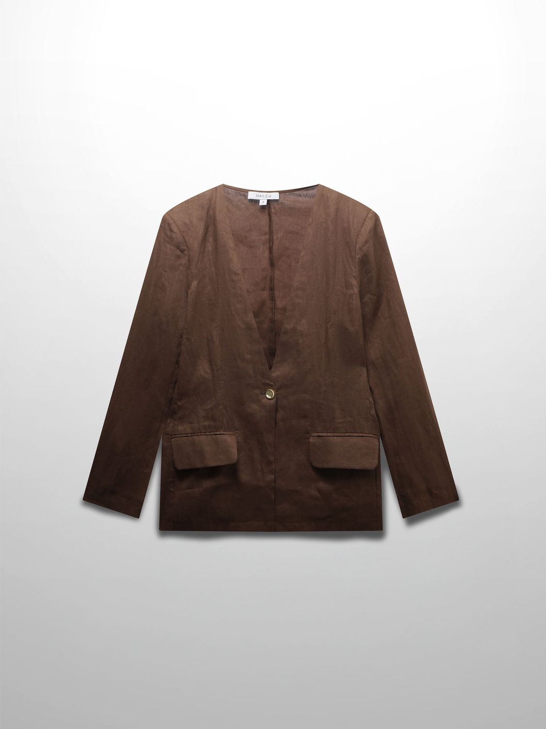 Linen Blazer-Brown