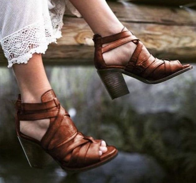 Gladiator Sandal Block Heels