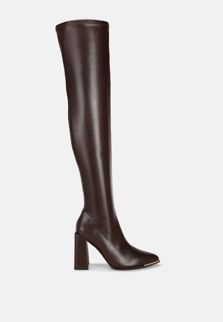 Veronica Stretchable Block Heel Long Boots