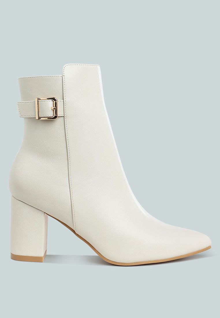 Conchos Belt Detail Block Heel Boots
