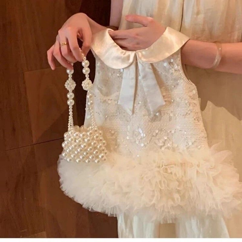 Girls' Princess Dress Autumn/Winter Baby New Year's Dress Children's Vest Dress 80-120cm