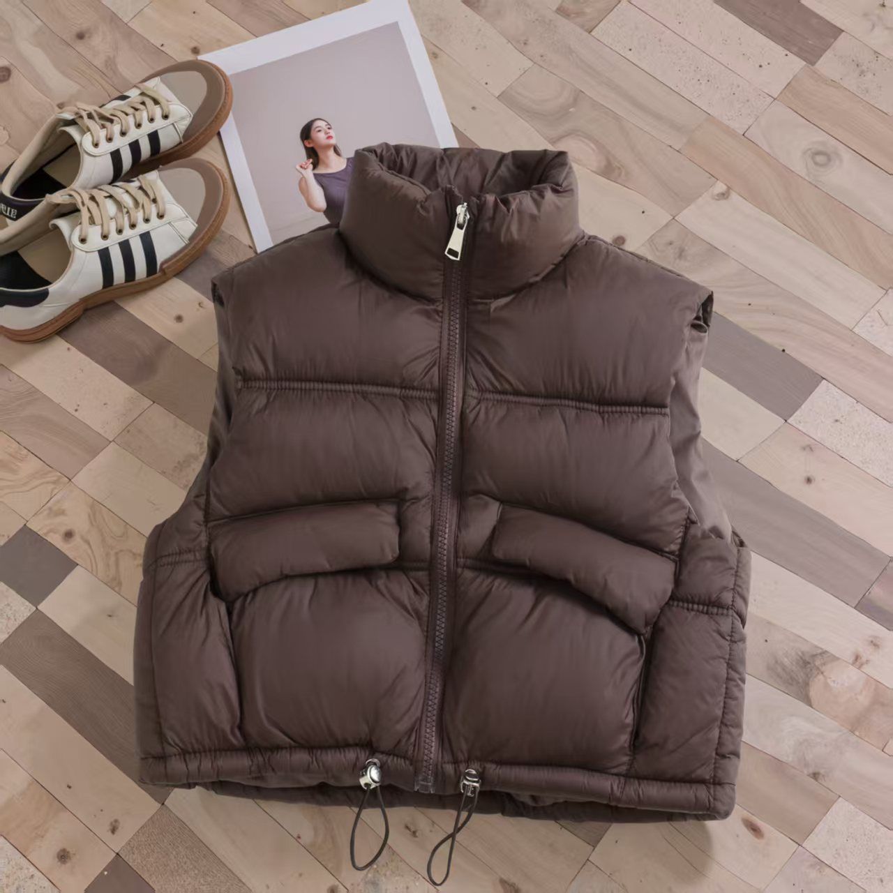 2025 Autumn Winter New Boys Girls Waistcoat Solid Color Stand Collar Thick Warm Jacket For 3-12 Years Kids Cotton Down Vest