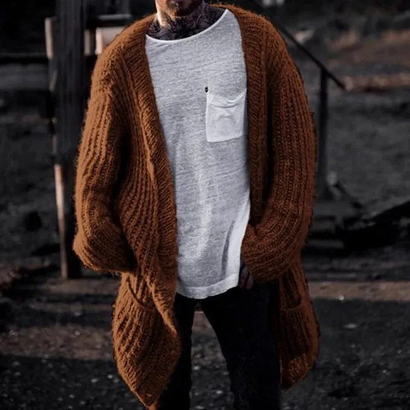 Knitwear Fashion Men's Outdoor Leisure Thick Needle Cardigan Sweater Coat