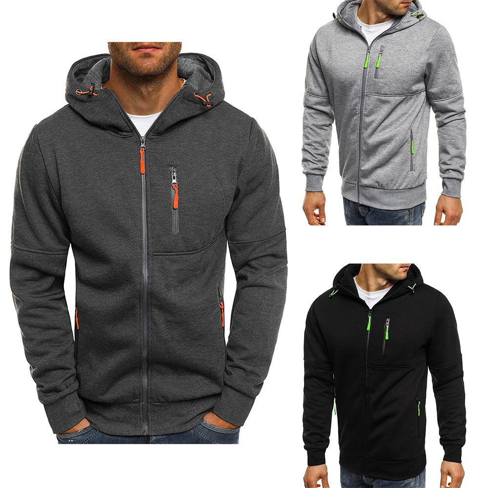 Men Sweatshirts Casual Autumn Male Zip Up Long Sleeve Hoodie Cardigan Coats BSD-ZW67