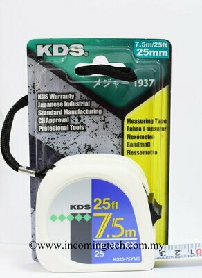 KDS Measuring Tape 7.5m/25ft. WITH DURA COAT
