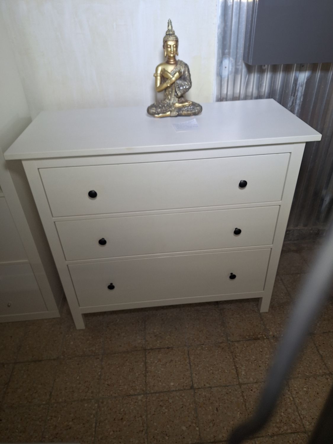 Ikeás Hemnes fehérre pácolt 3 fiókos komód /tömör fenyőfa