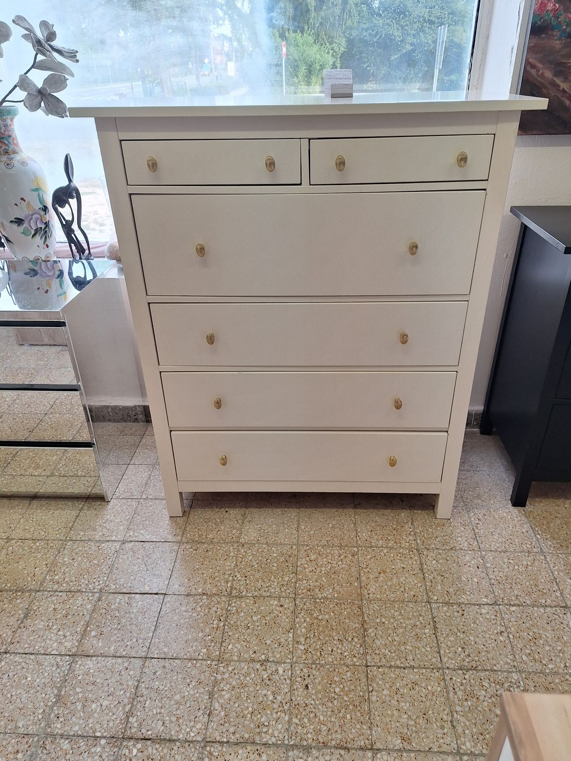 Ikeás Hemnes 6 fiókos fehér lakkozott komód