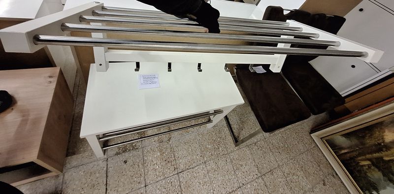 Ikeás 2 szintes cipős pad + fali fogas kalaptartóval 2db-os szett