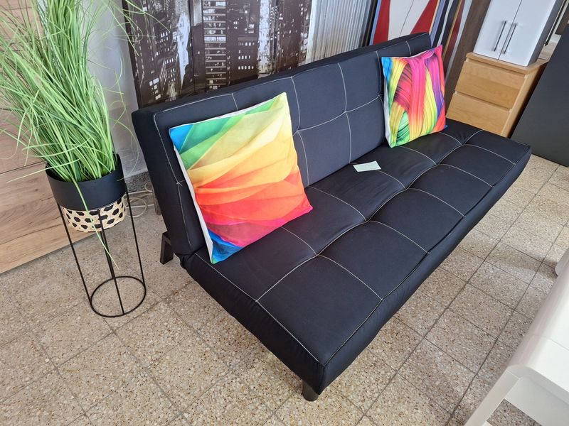 Ágyazható kanapé ágy 180x70cm szövet fekete