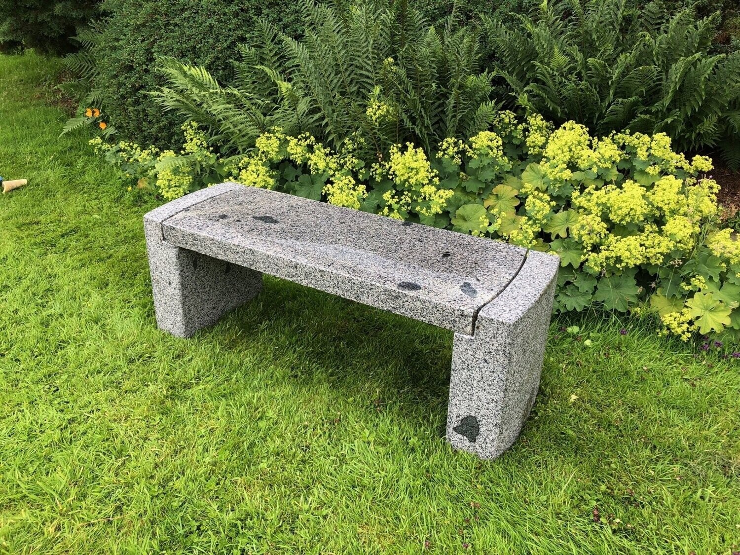 Part polished granite UK garden bench