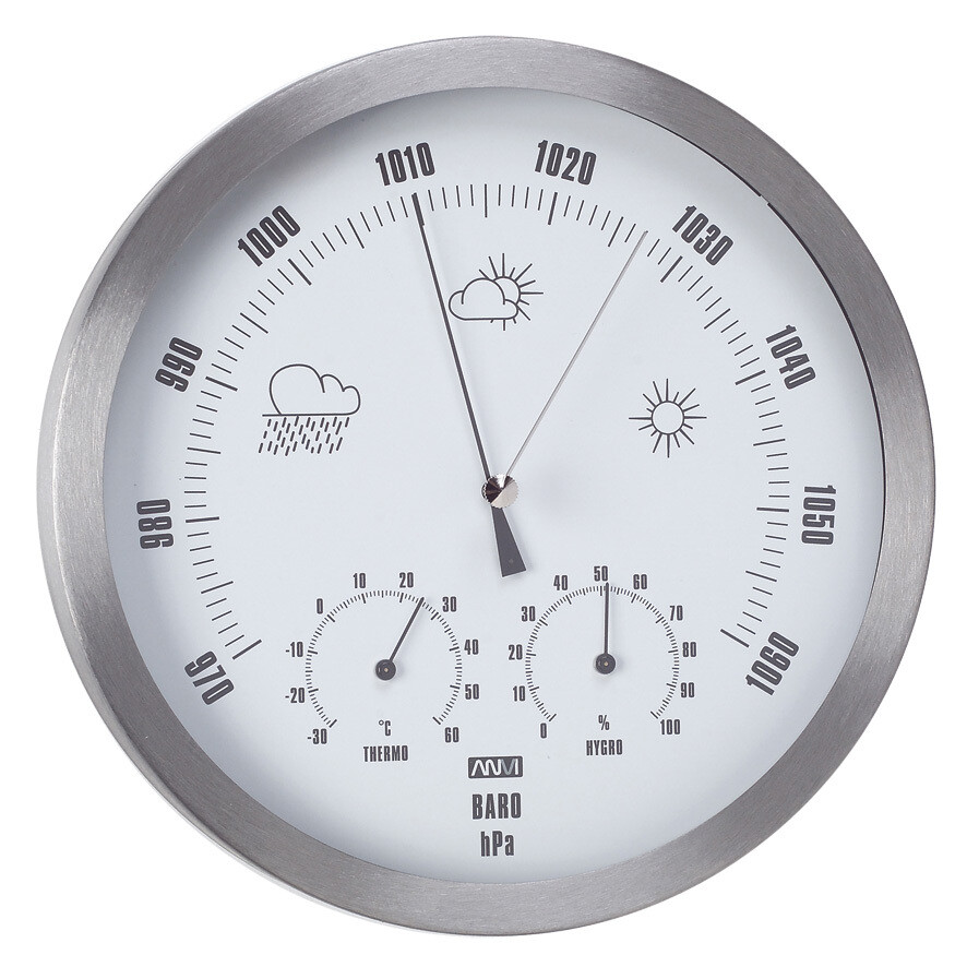 ANVI 29.0367 3-in-1 Barometer - Stainless Steel - Low Altitude