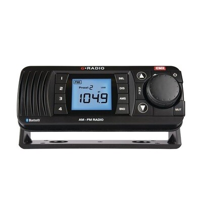 GME GR300BT AM/FM Marine Radio with Bluetooth - Black