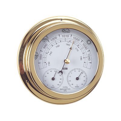 ANVI 32.0370 3-in-1 Barometer - Polished Brass &amp; Lacquered - Low Altitude