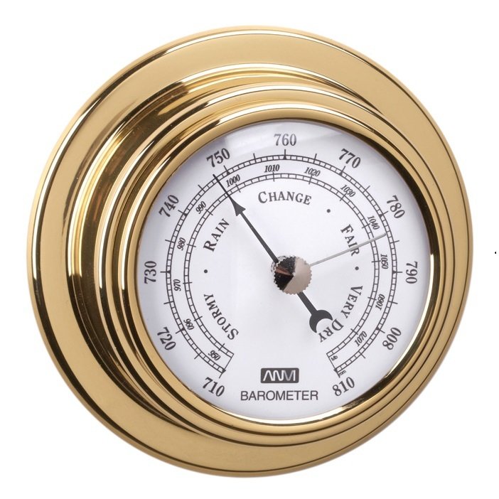 ANVI 32.1051 Barometer - Polished Brass &amp; Lacquered - Low Altitude