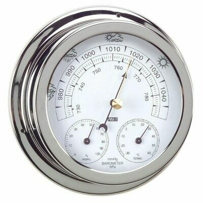 ANVI 32.0470 3-in-1 Barometer - Polished Brass &amp; Chromed - Low Altitude