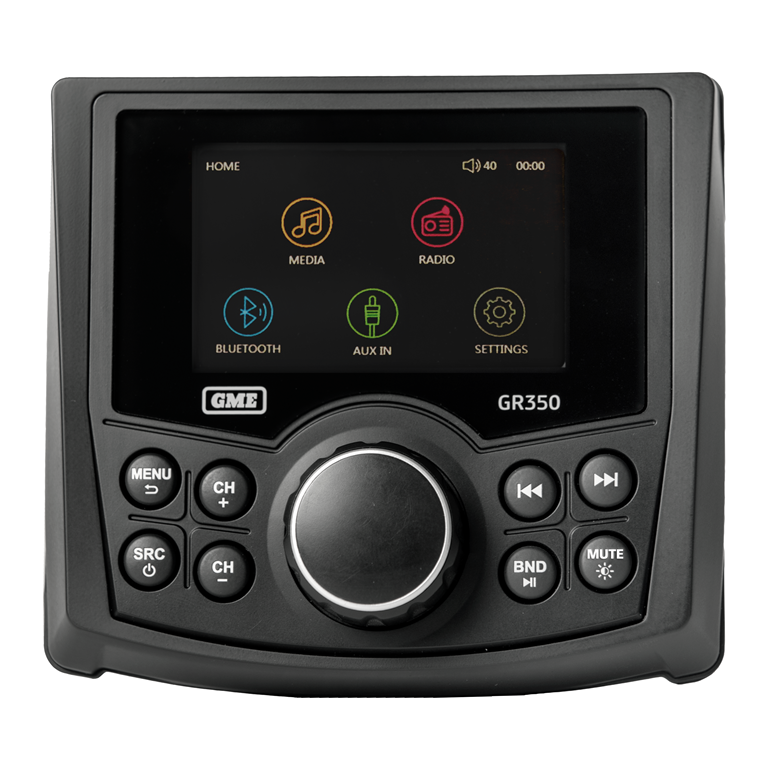 GME GR350BTB AM/FM Marine Stereo w/ Bluetooth &amp; USB/AUX Input - Black