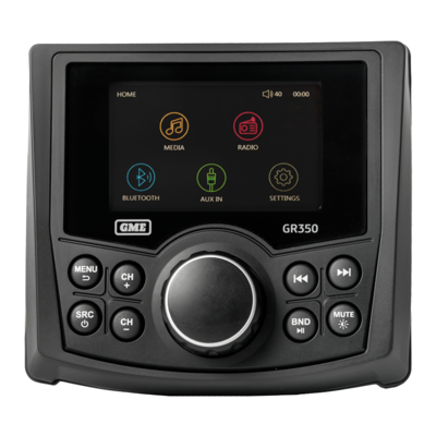 GME GR350BTB AM/FM Marine Stereo w/ Bluetooth &amp; USB/AUX Input - Black