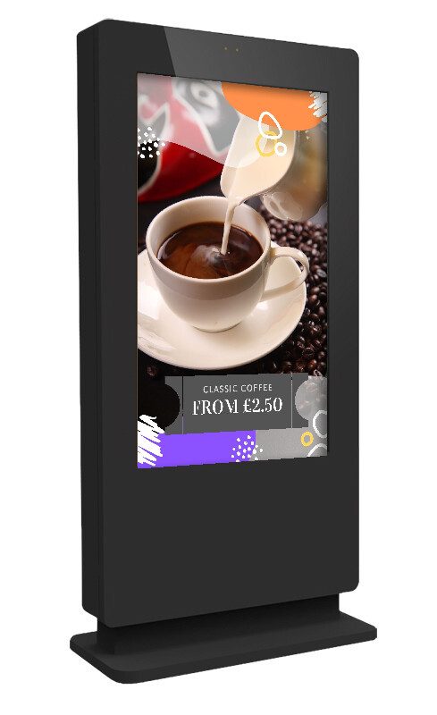 Outdoor Freestanding Digital Poster: 2500 Nit Weatherproof Totem (49"-65")