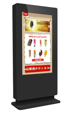 Outdoor PCAP Freestanding Multi-Touch Screen Poster | 2,500cd/m²  4K Totem