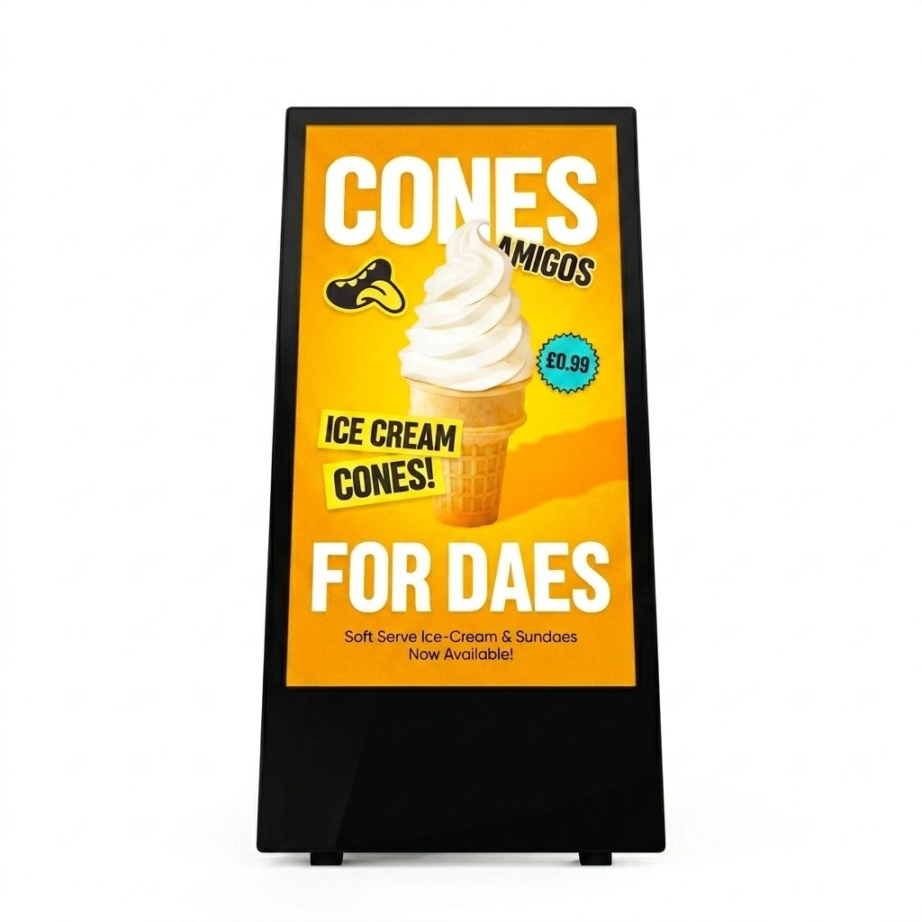 43" Outdoor Battery Digital A-Board (1500cd/m² Brightness)