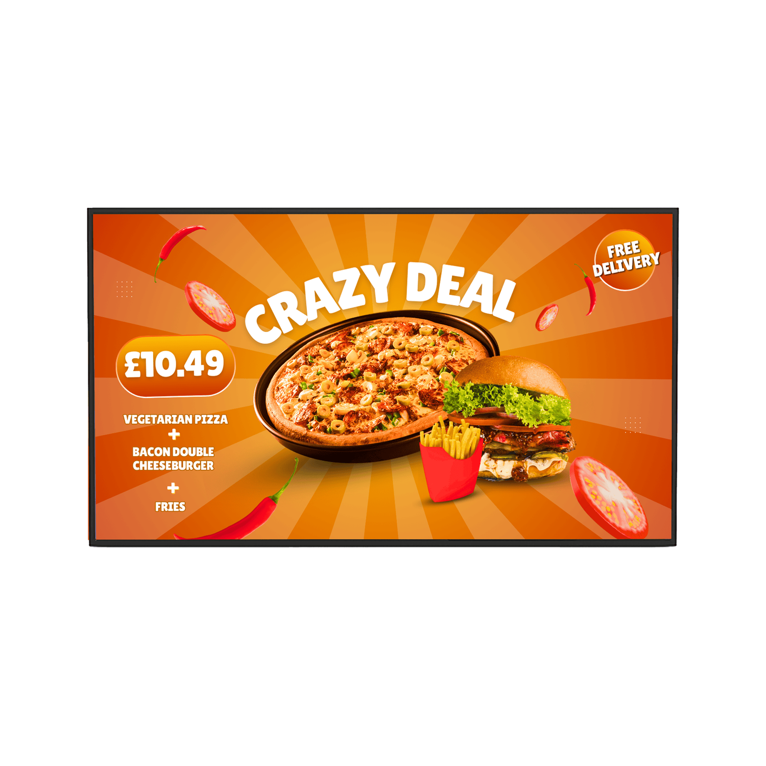 4K Digital Menu Board 55" | Commercial Screen