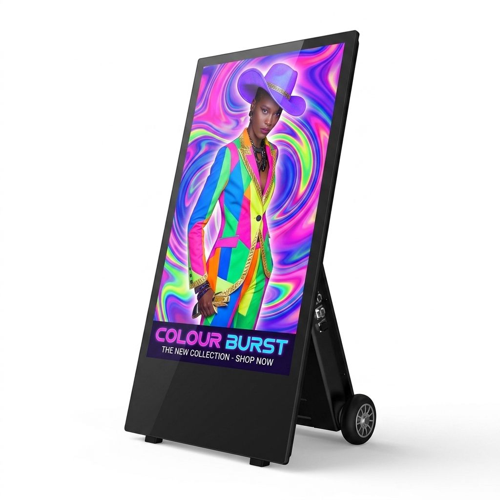 43" Outdoor Battery Digital A-Board: IP65 Weatherproof &amp; Portable