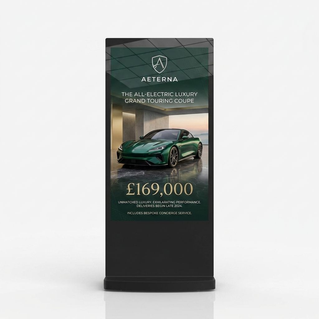 65" 4K Android Freestanding Digital Poster | 4K UHD Advertising Totem