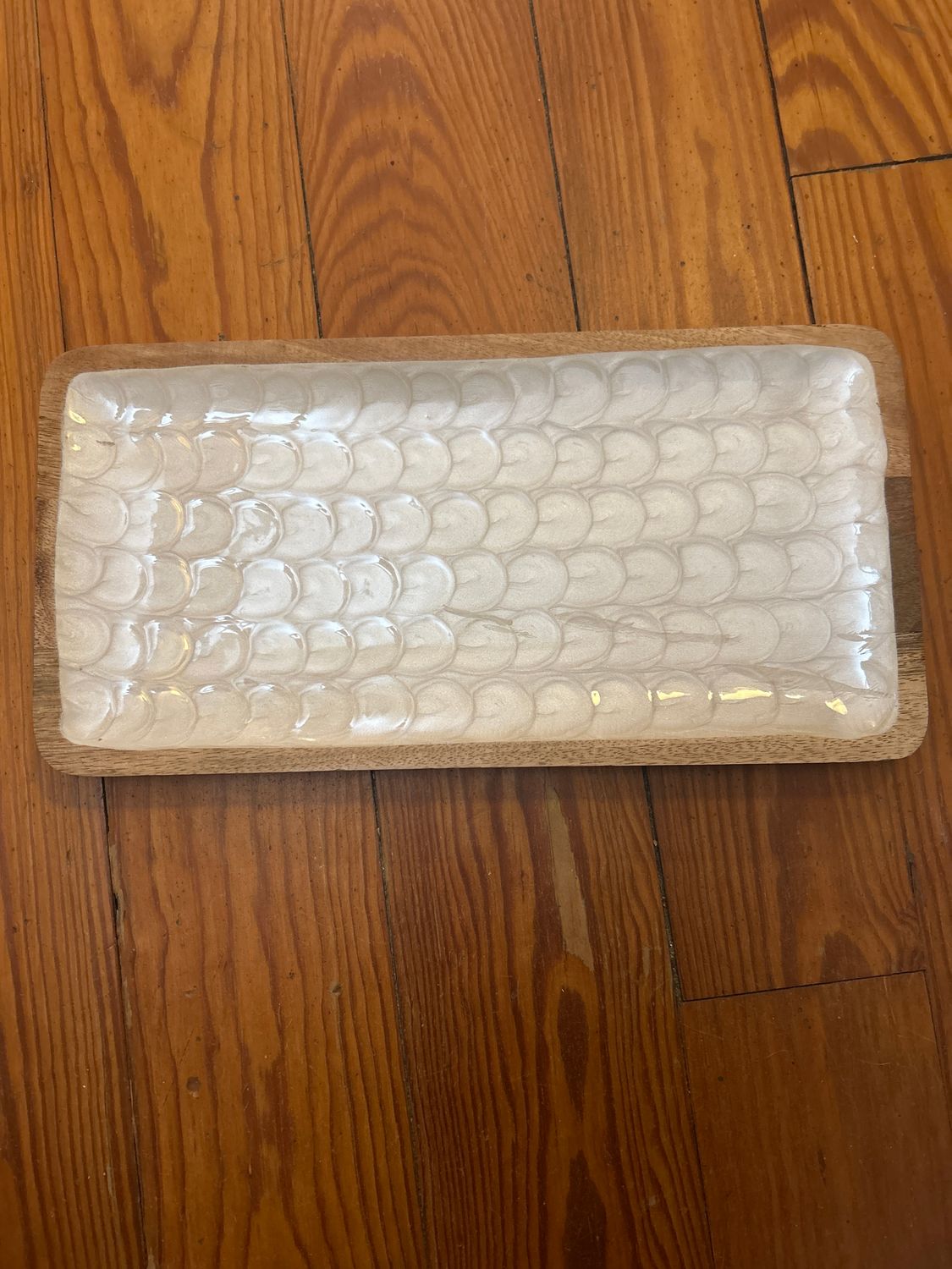 Mother of Pearl Wood Rectangular Tray