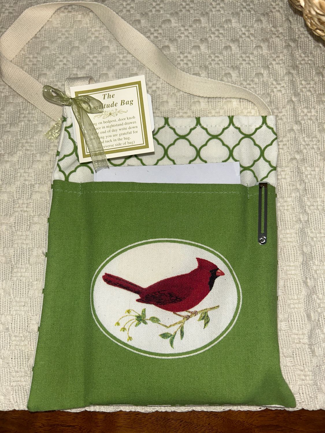 Gratitude Bag, Note Pad &amp; Pen- Cardinal