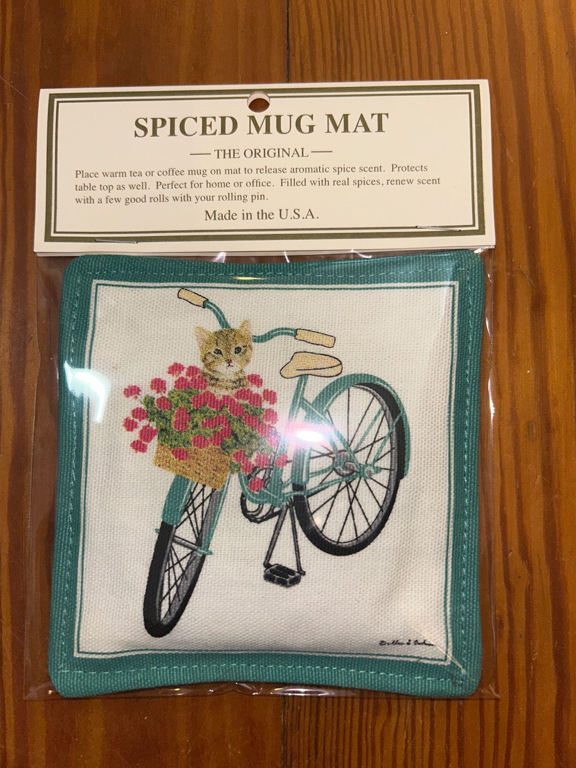 Single Spiced Mug Mat-Cat N Bike