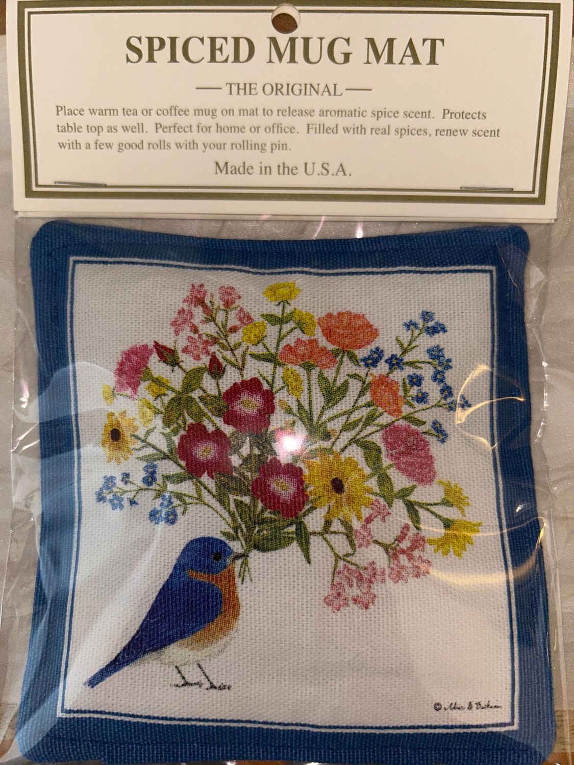 Single Spiced Mug Mat-Bird Bouquet