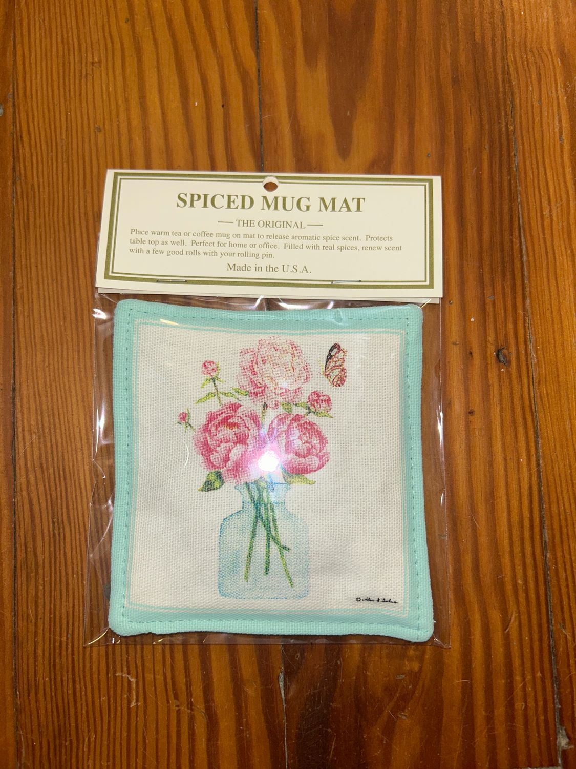Single Spiced Mug Mat-Peonies